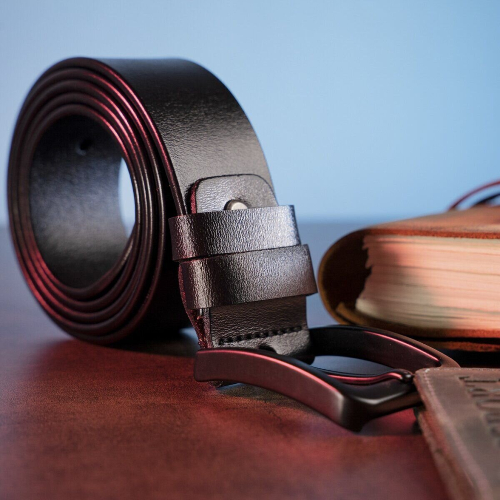 Ремінь Vintage Чоловічий шкіряний Чорний (20222) - зображення 7