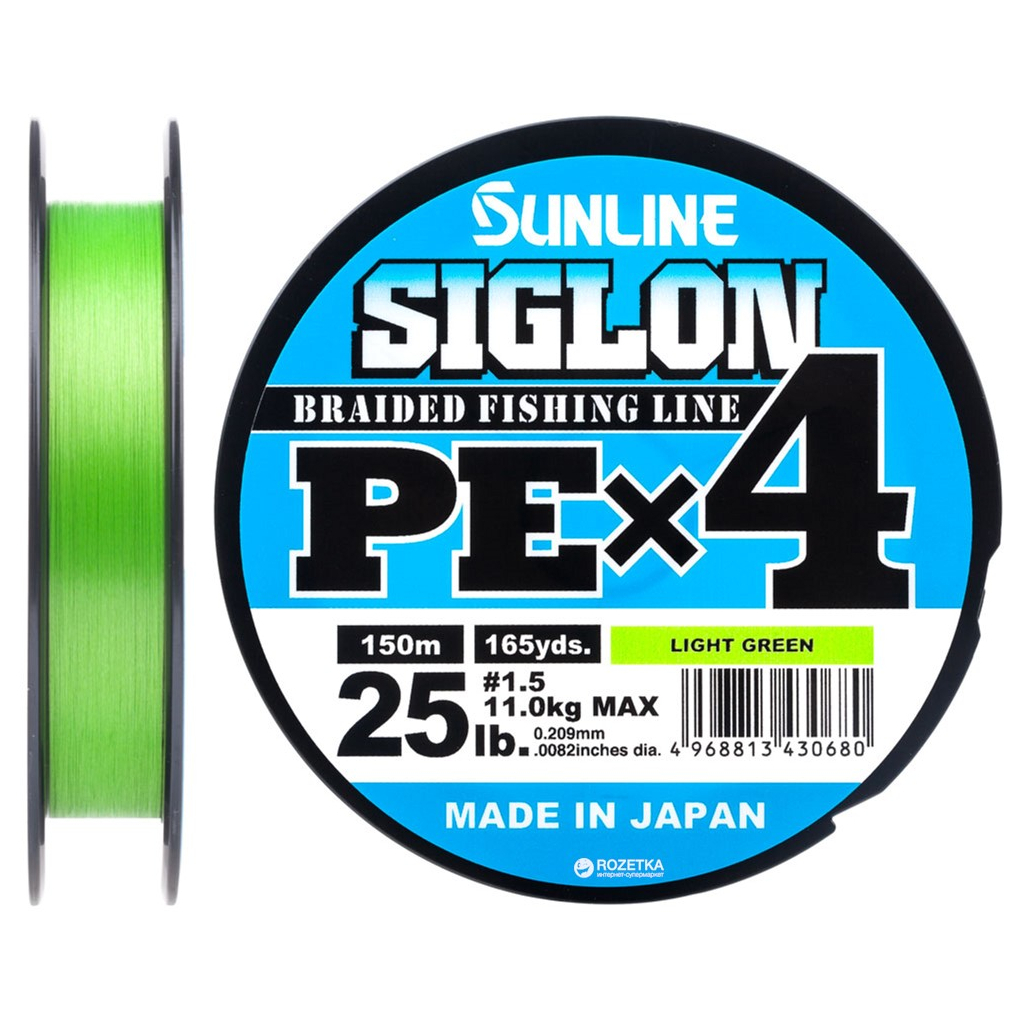 Шнур Sunline Siglon PE н4 150m 1.5/0.209mm 25lb/11.0kg Light Green (1658.09.08) - зображення 1