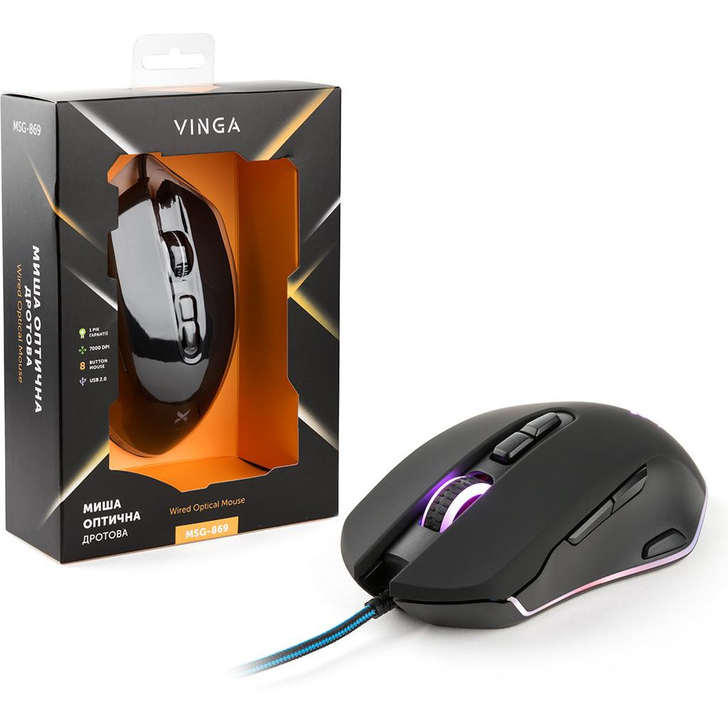 Мишка Vinga MSG-869 black - зображення 10