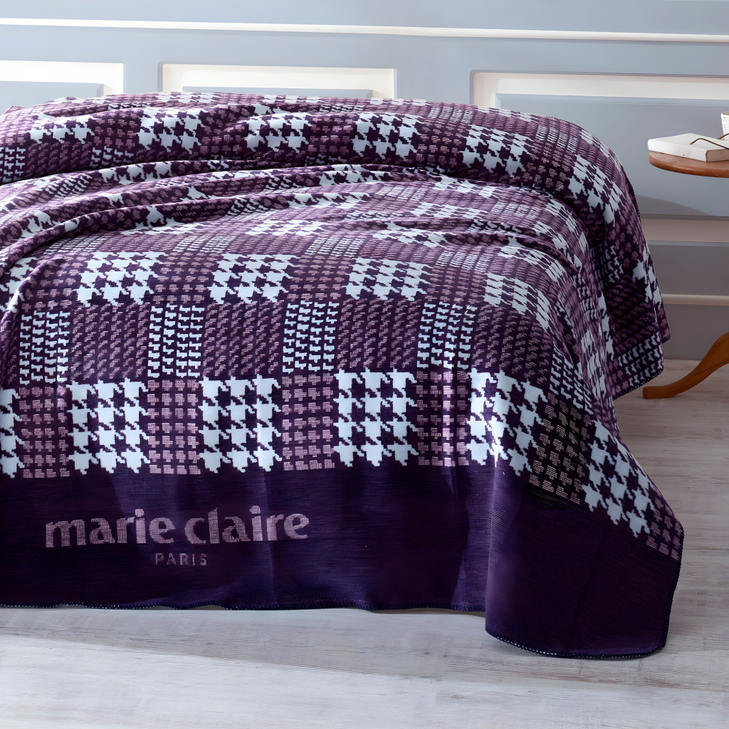 Плед Marie Claire Вязка фіолетовий, 200х220 см (168826) - зображення 1