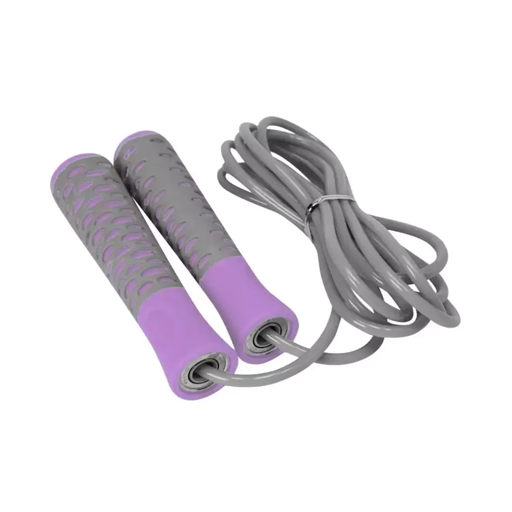 Скакалка PowerPlay 4206 Cіро-фіолетова (PP_4206_Grey/Violet) - изображение 3