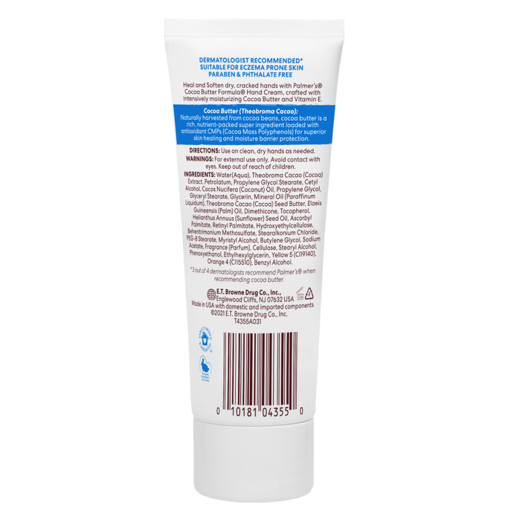 Крем для рук Palmer's Cocoa Butter Formula З олією какао і вітаміном Е 96 г (010181043550) - изображение 2