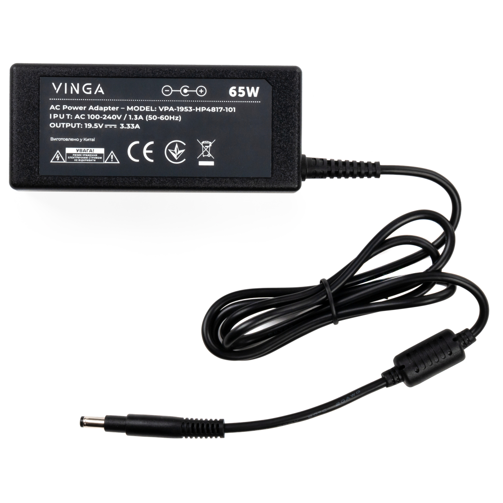 Блок живлення до ноутбуку Vinga HP 65W 19.5V 3.3А 4.8*1.7 long (VPA-1953-HP4817-101) - зображення 3