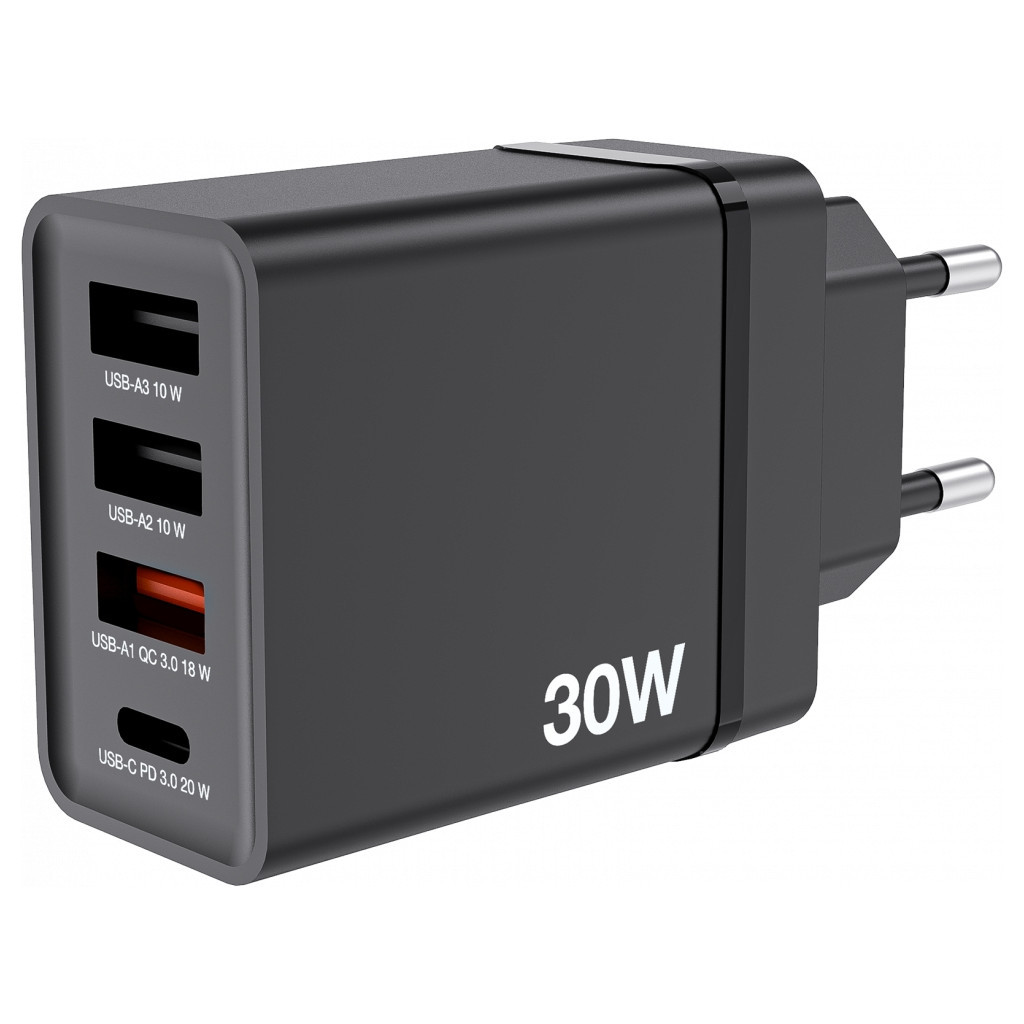 Зарядний пристрій Verbatim USB 30W PD3.0 4-ports black (49700) - зображення 4