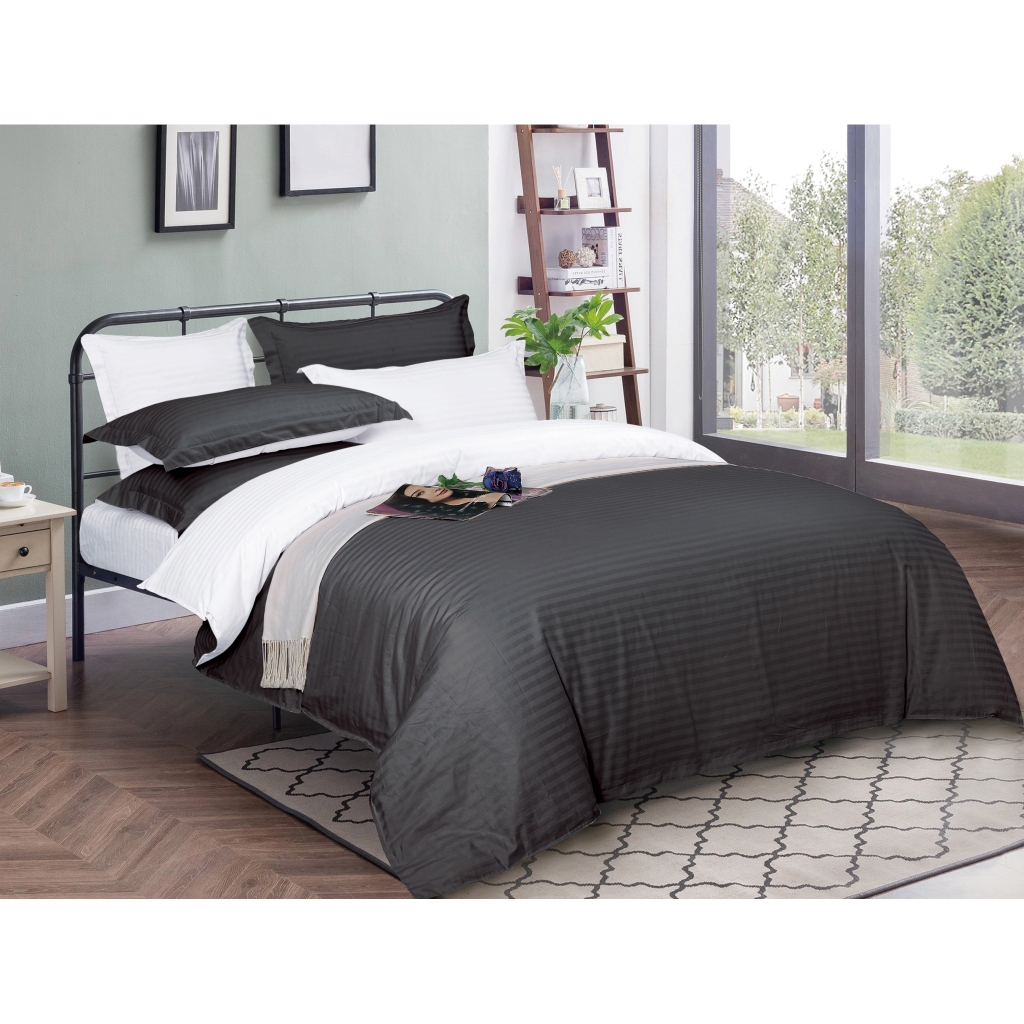 Постільна білизна MirSon Satin Stripe 30-0012 + 30-0001 Vevina 175х210 Двоспальна (2200005258897) - зображення 1