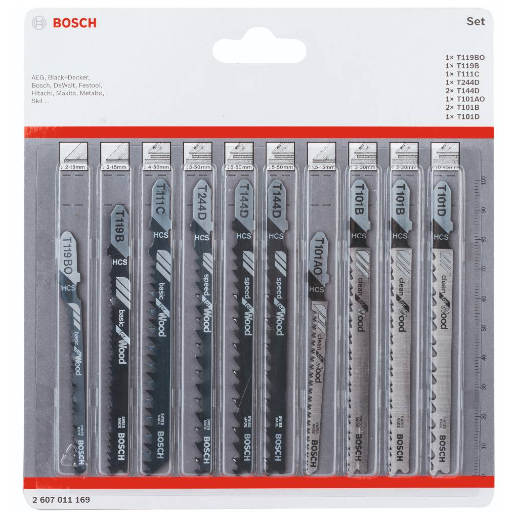 Полотно Bosch для електролобзика по дереву 10 шт (2.607.011.169) - зображення 1