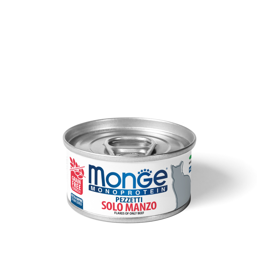 Консерви для котів Monge Cat Monoprotein м'ясні пластівці з яловичини 80 г (8009470013819) - зображення 1