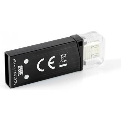 USB флеш накопичувач Goodram 32GB Twin Black USB 3.0 (PD32GH3GRTNKR9) - зображення 3
