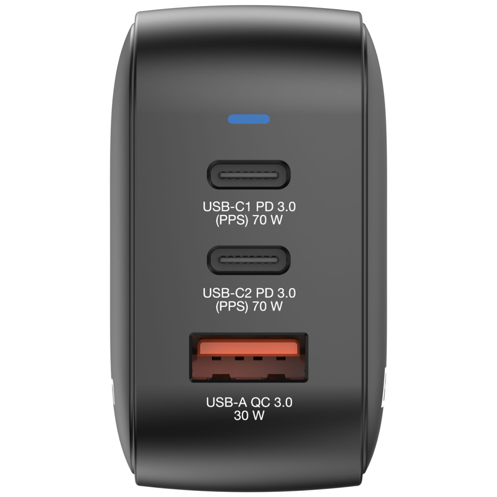 Зарядний пристрій Verbatim MiniGaN 70 W 3 ports (2xUSB-C/1xUSB-A) (32229) - зображення 3