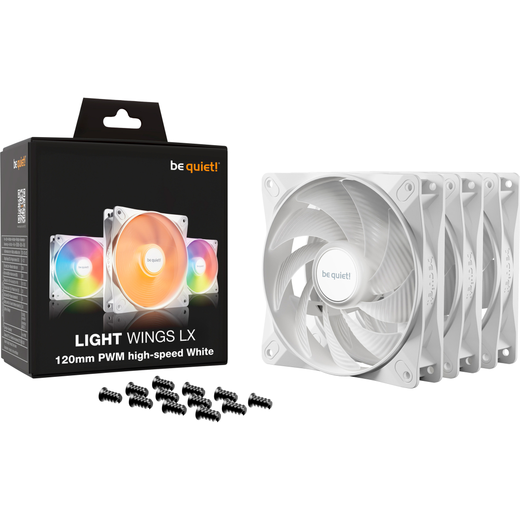 Кулер до корпусу Be quiet! LIGHT WINGS LX 120mm PWM high-speed білий (BL125) - зображення 5