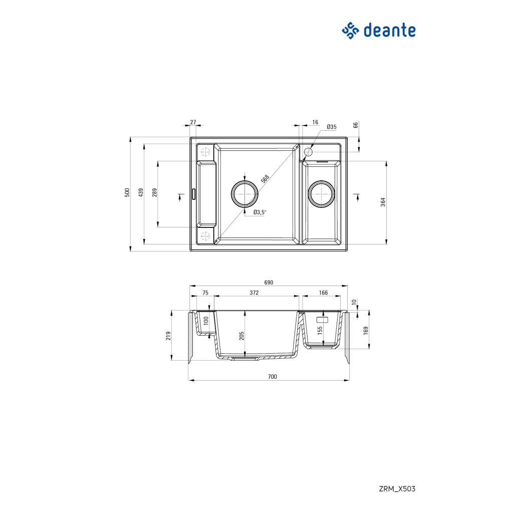 Мийка кухонна Deante Magnetic (ZRM N503) - зображення 4