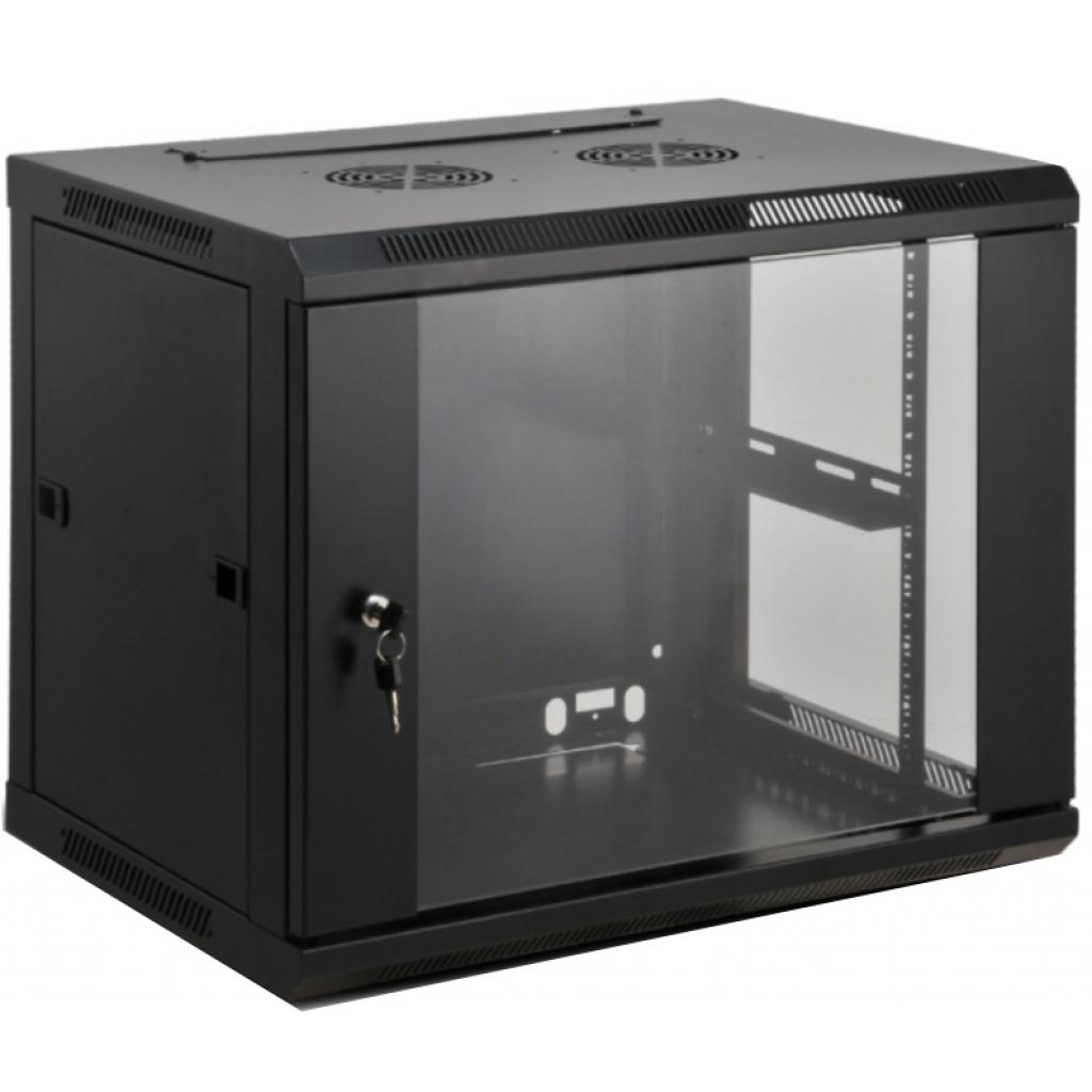Шафа настінна Kingda 6U 19" 600x600 RAL9004 (KD-007-6606) - зображення 1