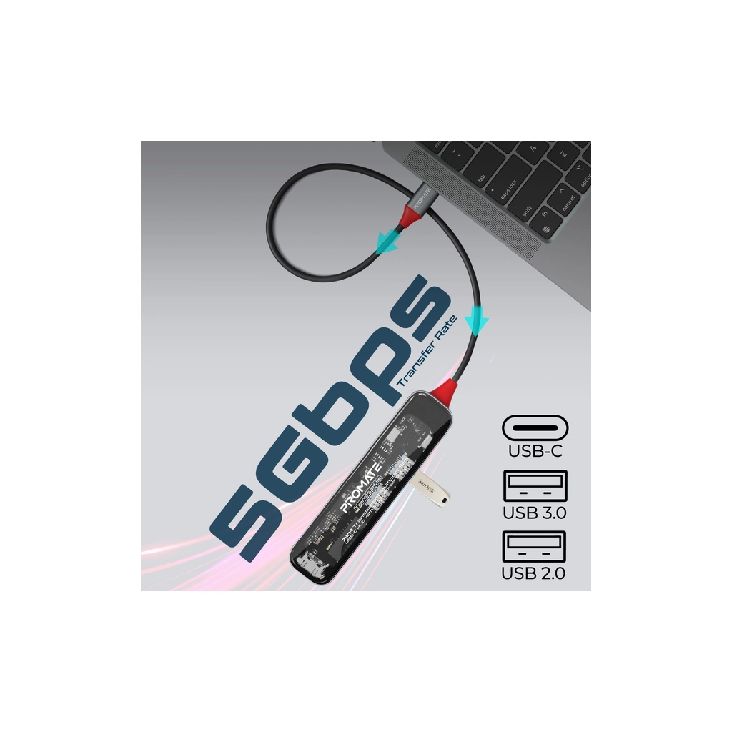 Концентратор Promate USB-C 7-in-1 Promate transhub-lite (transhub-lite) - изображение 5