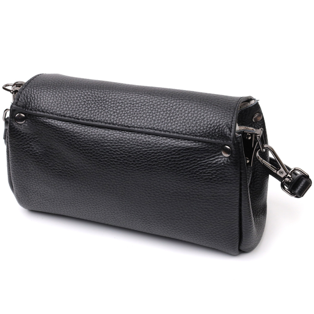 Сумка Vintage Жіноча шкіряна із трикутним клапаном Чорна (22254) - зображення 2
