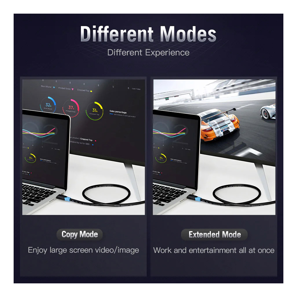 Кабель мультимедійний HDMI M to HDMI M 1.0m V2.0 Vention (AACBF) - зображення 10