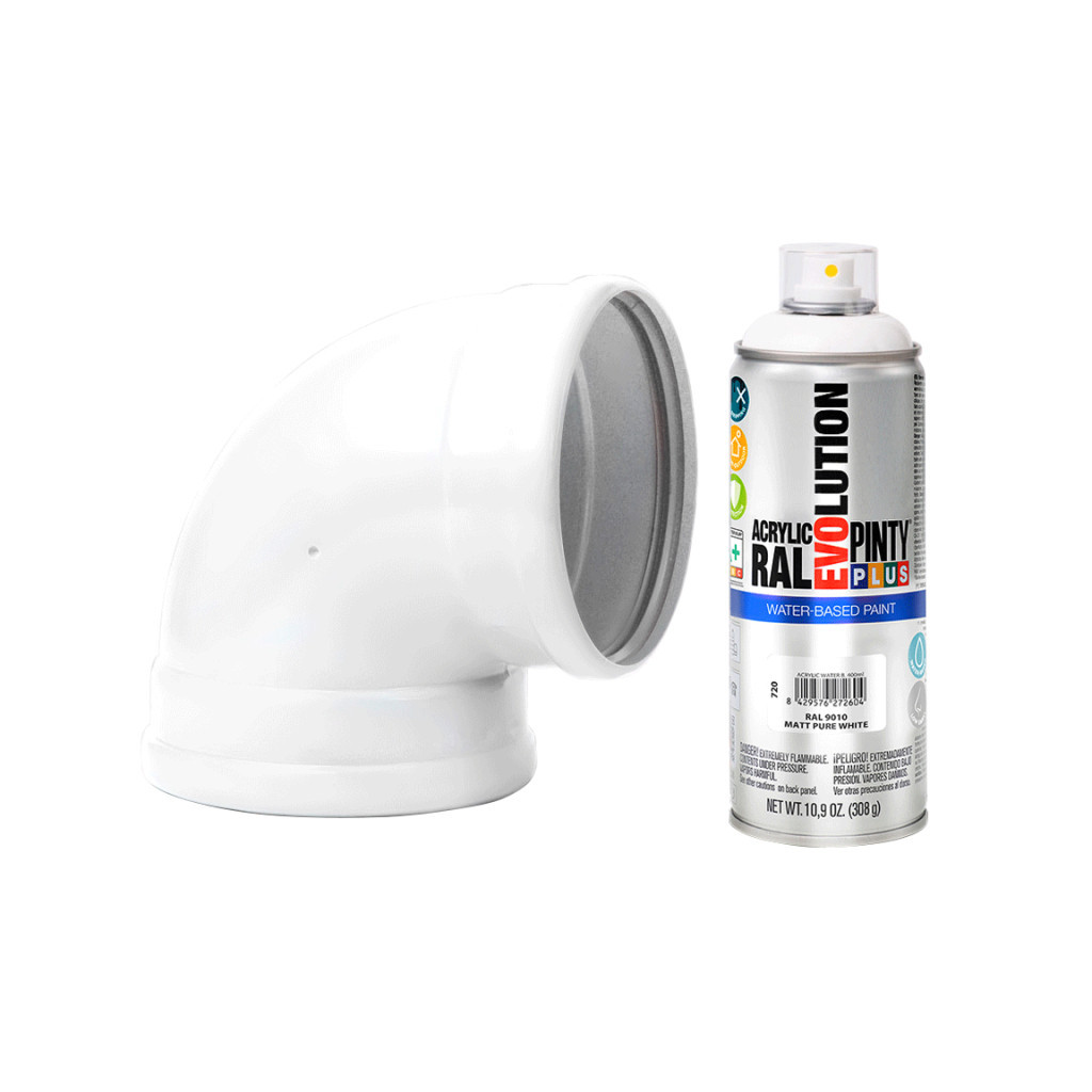 Фарба-аерозоль Pintyplus на водній основі Evolution Ral 9010, Білий, матовий, 400 мл (8429576272604) - зображення 3