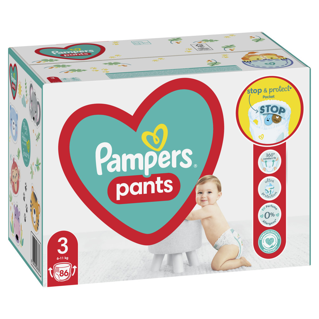 Підгузки Pampers трусики Pants Midi Розмір 3 (6-11 кг), 86 шт (8001090994295_8006540067833) - зображення 2