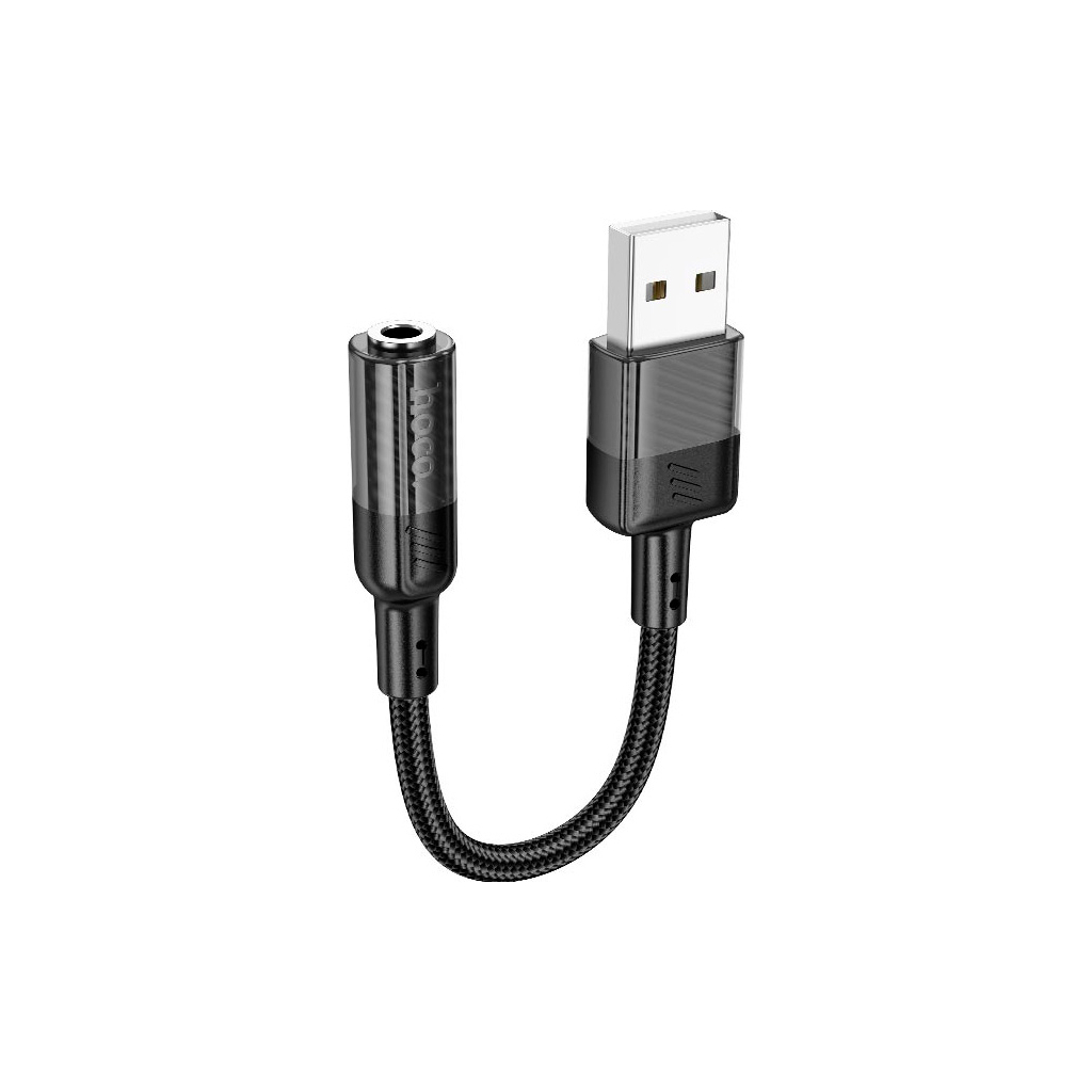 Звукова плата HOCO LS37 Spirit transparent USB to 3.5mm Black (6942007612562) - picture 4