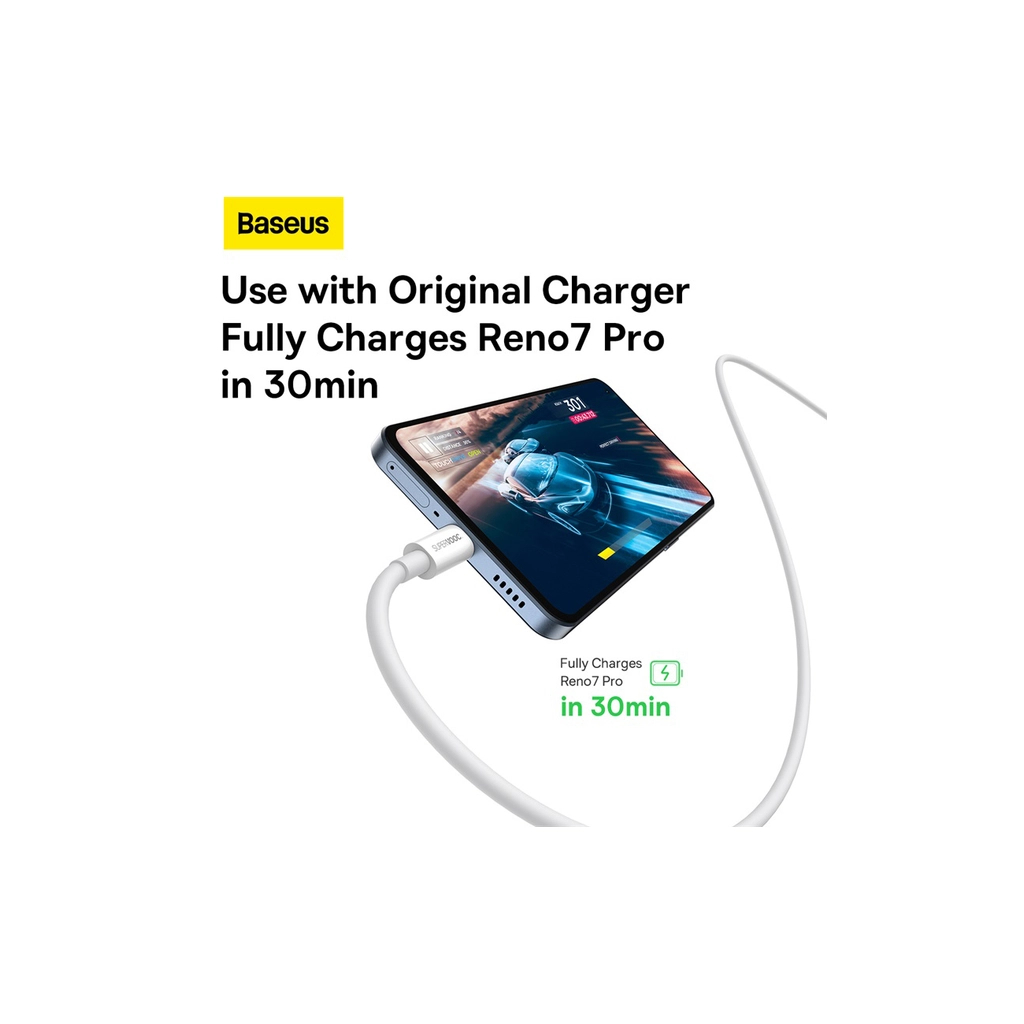 Дата кабель USB 2.0 AM to USB-C 1.0m Superior Fast Charging 60W white Baseus (CAYS000902) - зображення 12