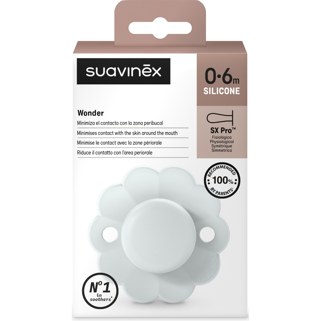 Пустушка Suavinex Wonder фізіологічна, 0-6 міс. світло-блакитн (308375) - зображення 3