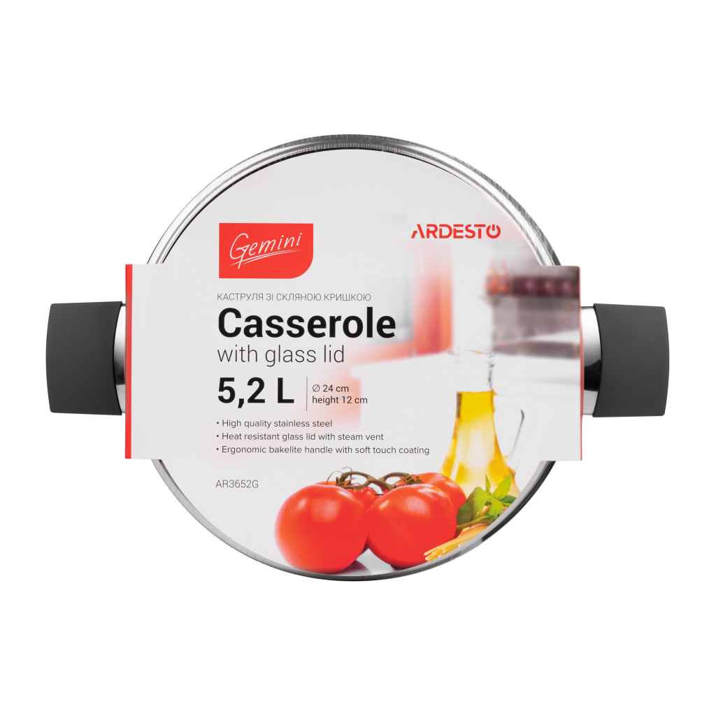 Каструля Ardesto Gemini з бакелітовими ручками 5,2 л (AR3652G) - зображення 4