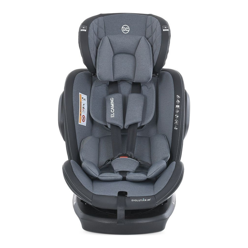 Автокрісло El Camino ME 1045-1 Evolution 2 360 Isofix Royal dark gray 0-36 кг - зображення 7