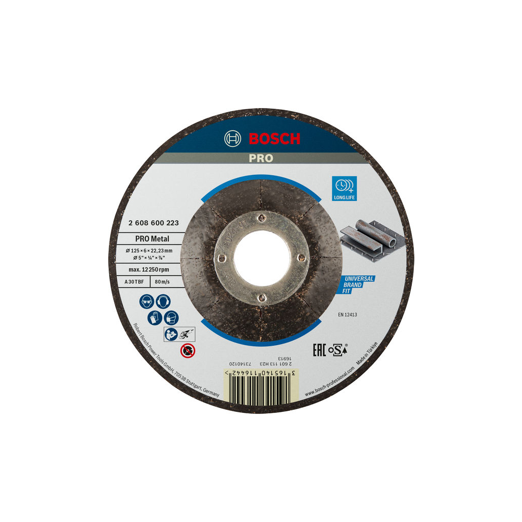 Круг зачистний Bosch по металу 125х22, 2мм (2.608.600.223) - зображення 1