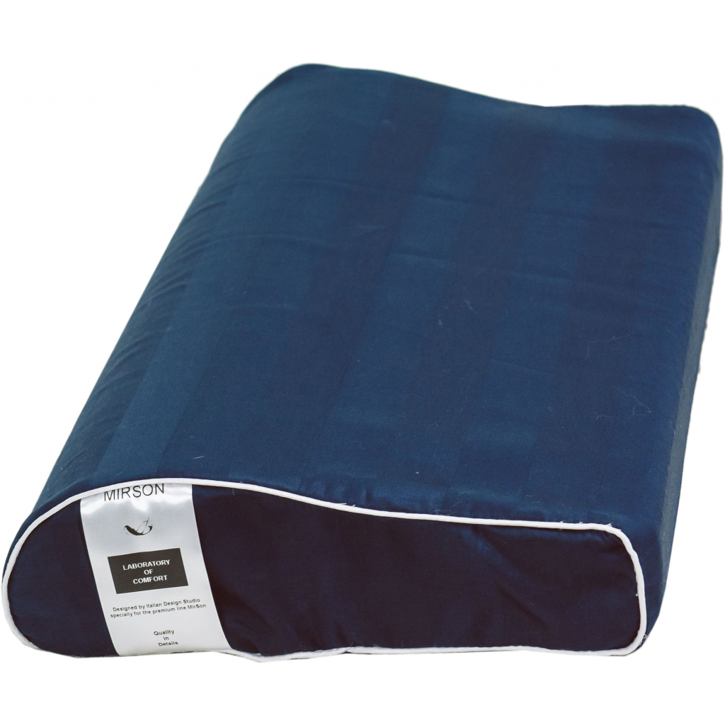 Подушка MirSon ортопедична 6111 Noble stripe Blue sea Kiddy Boy 50х29х5/8 (2200003262650) - зображення 1