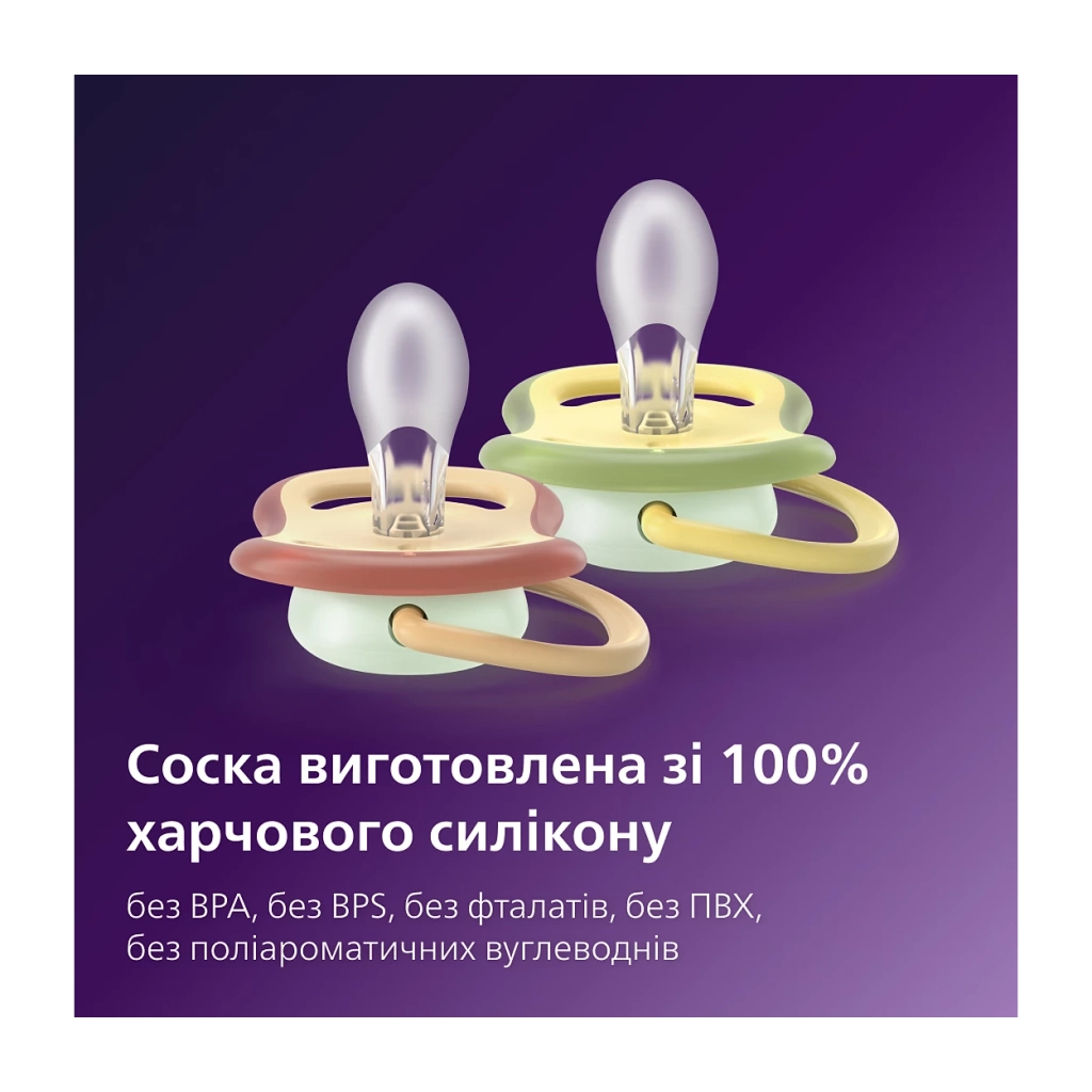 Пустушка Philips AVENT Ultra Air Нічна 0-6 місяців 2 шт (SCF376/27) - изображение 2