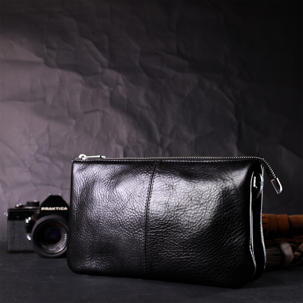 Сумка Grande Pelle З натуральної шкіри Чорна (11658) - зображення 8