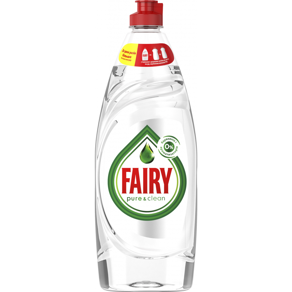 Засіб для ручного миття посуду Fairy Pure & Clean 650 мл (8001090837455) - зображення 2