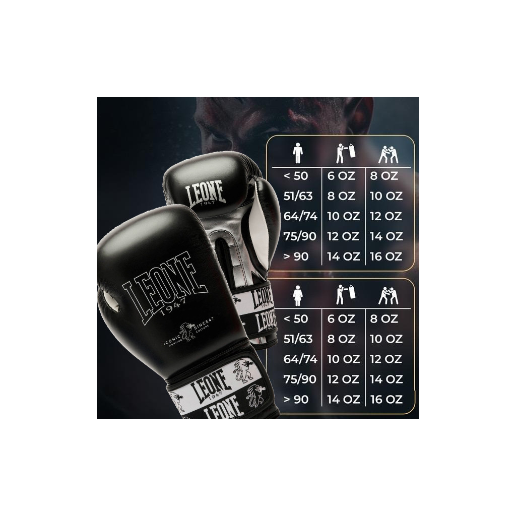 Боксерські рукавички Leone GN208 Iconic Black 14 унцій (GN208_Black_14oz) - изображение 10