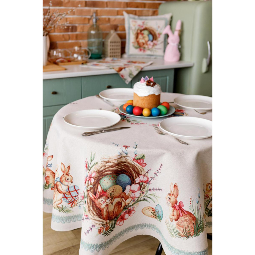 Скатертина Прованс гобеленова Злагода D-180 см (034143) - зображення 7