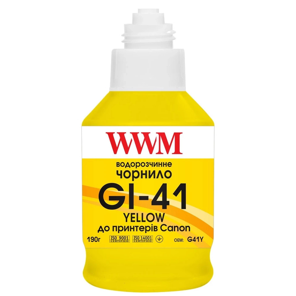 Чорнило WWM Canon GI-41 для Pixma G2420/3420 190г Yellow (KeyLock) (G41Y) - зображення 2