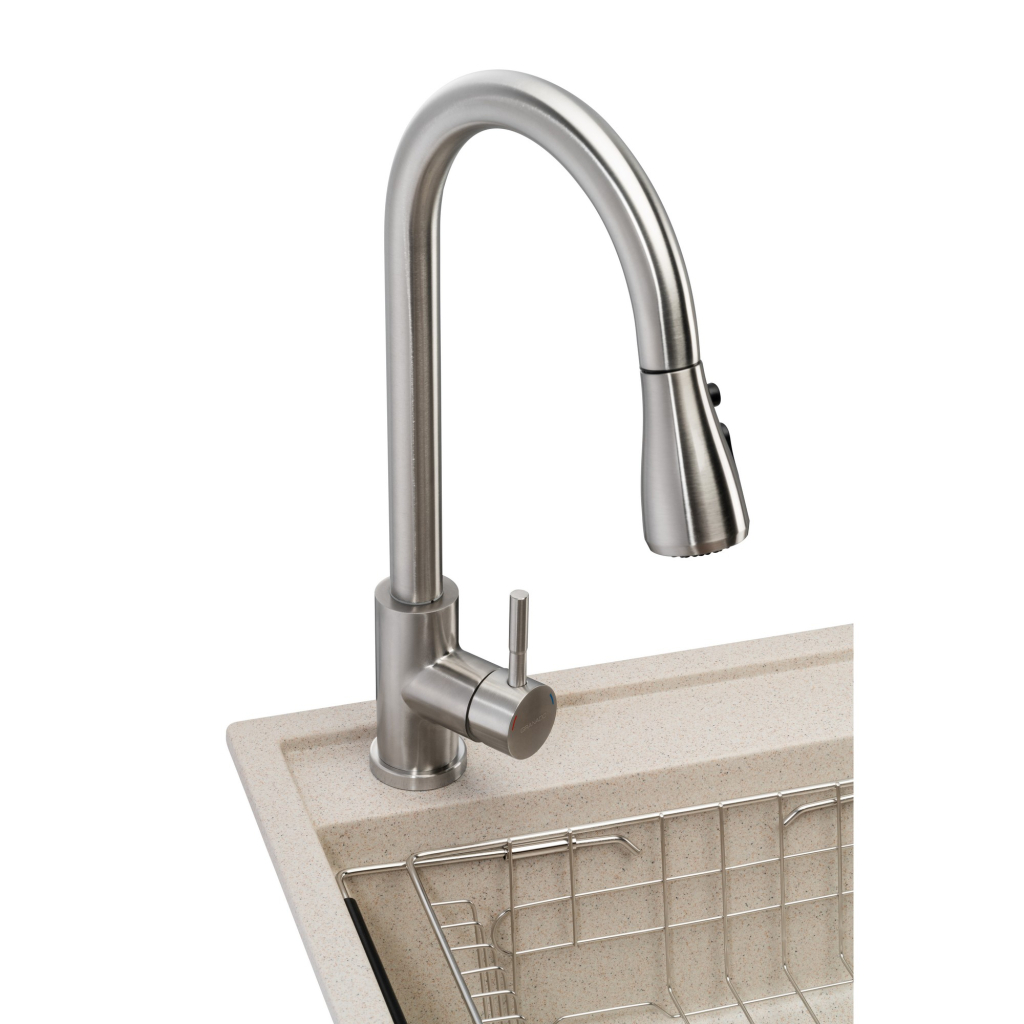 Мийка кухонна GRANADO Basic Estella terra (+ змішувач Campo LUX inox + дозатор Redondo inox + кошик + (ksg0103) - зображення 2