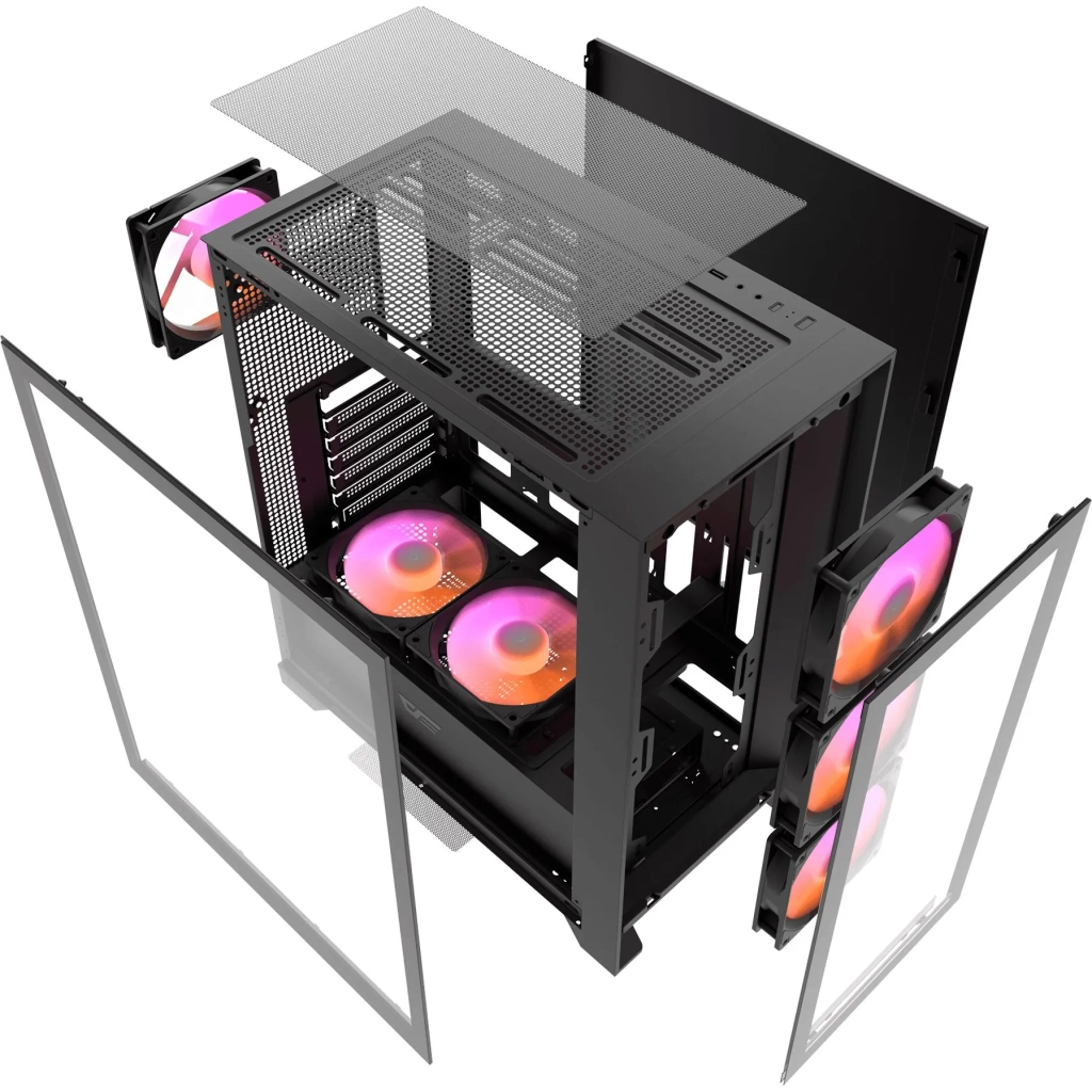 Корпус для ПК DARKFLASH DRX70 GLASS BLACK - зображення 12