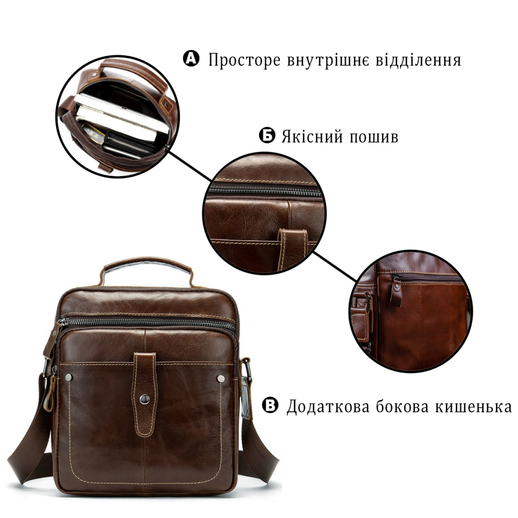 Сумка Vintage Коричнева (14700) - зображення 4