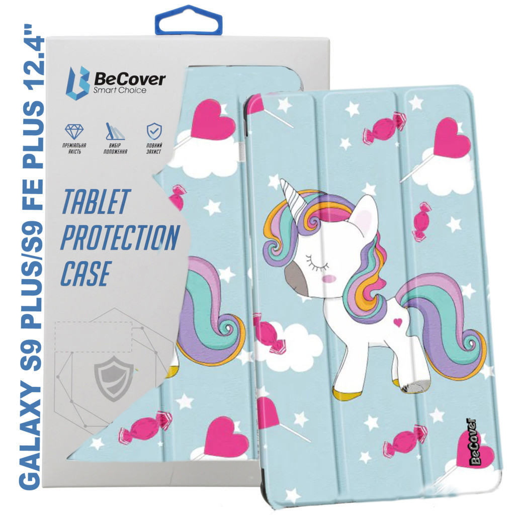 Чохол до планшета BeCover Smart Case Samsung Tab S9 Plus (SM-X810/SM-X816)/S9 FE Plus (SM-X610/SM-X616) 12.4" Unicorn (710385) - зображення 1