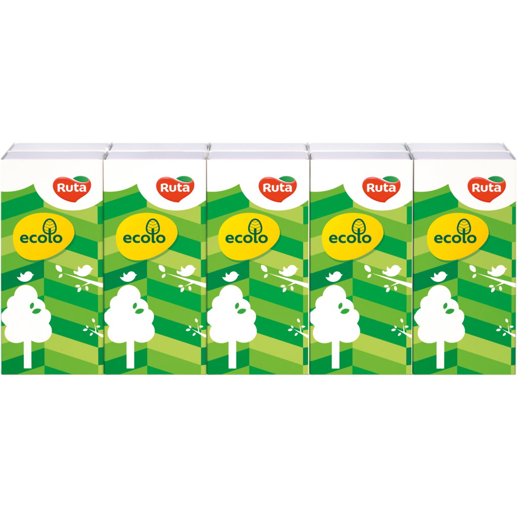 Серветки косметичні Ruta Ecolo Білі без аромату 2 шари 9 шт. х 10 пачок (4820023747906) - изображение 1