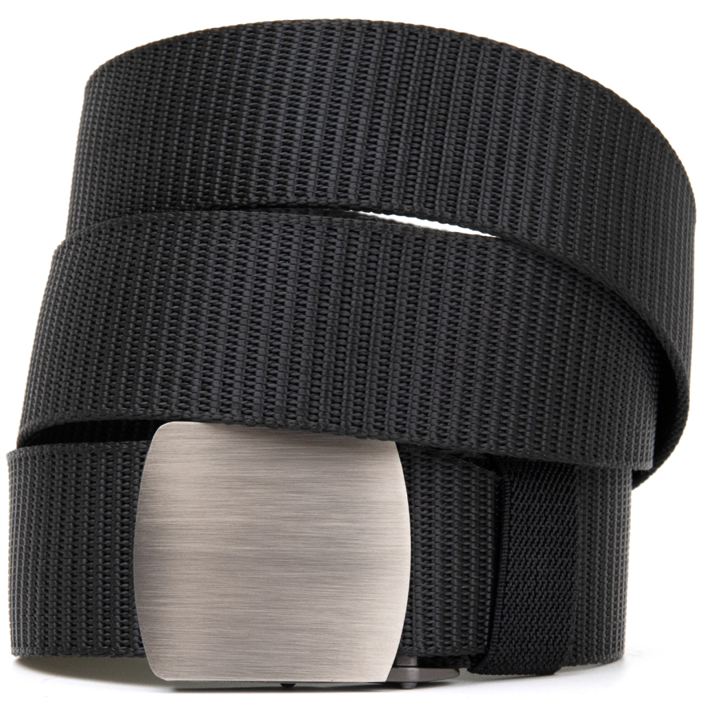 Ремінь Vintage Текстильний з сріблястою пряжкою Чорний (20541) - зображення 1