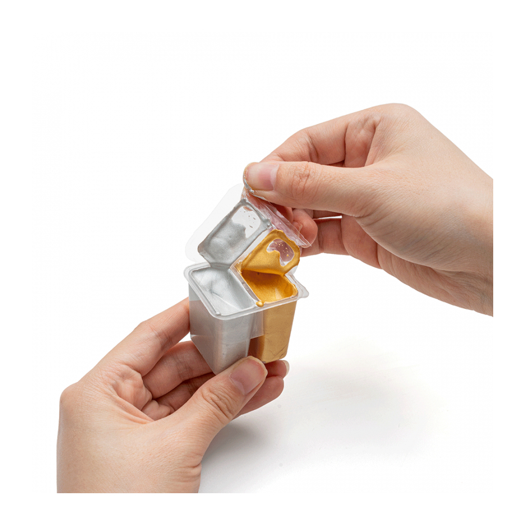 Гуашеві фарби HIMI Twin Cup 12 кольорів по 12мл, Металік, жовтий пластик, пенал (6976939680429) - picture 10