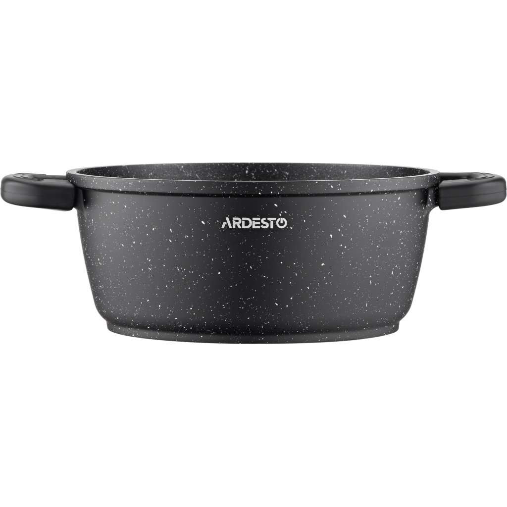 Каструля Ardesto Gemini Anzio скляна кришка 20 см 2,5 л чорна (AR2420GE) - зображення 4