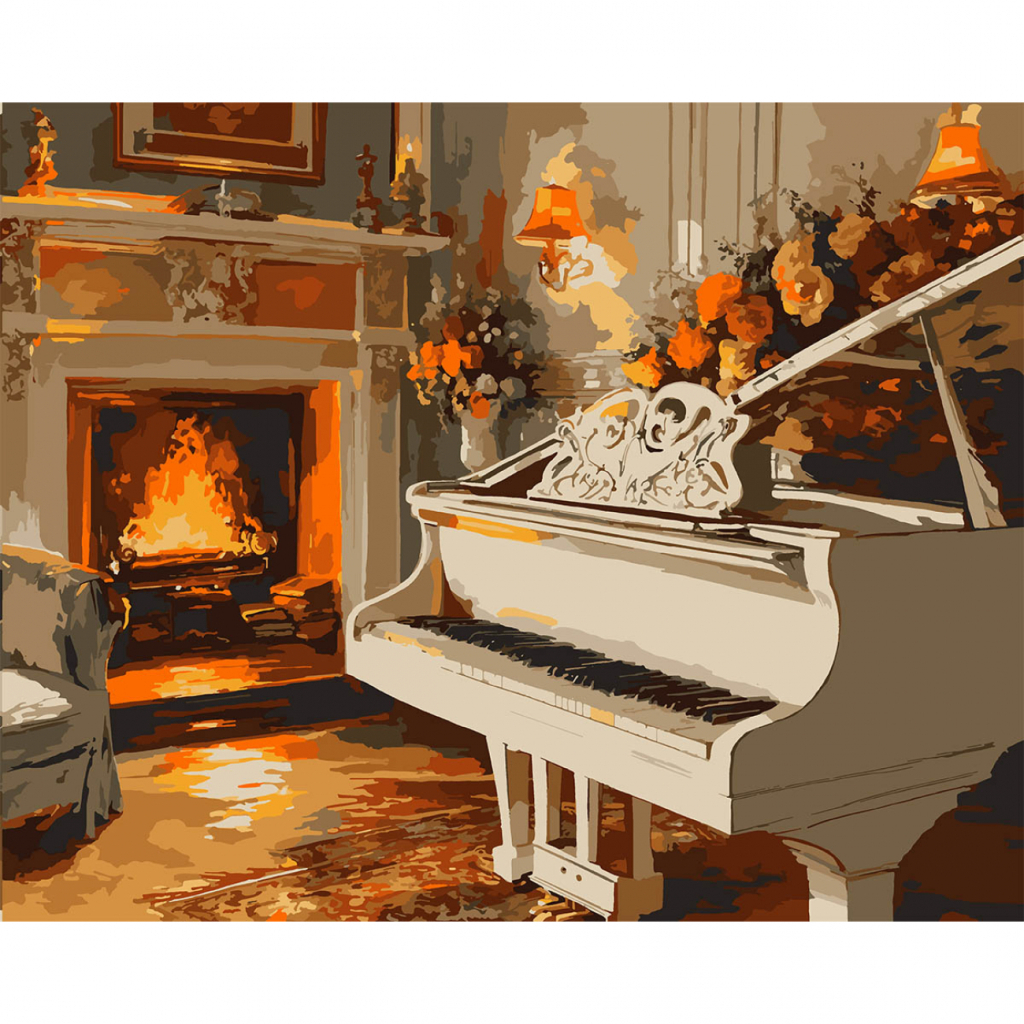 Картина по номерам Santi Білий рояль 40 x 50 см (954860) - зображення 1