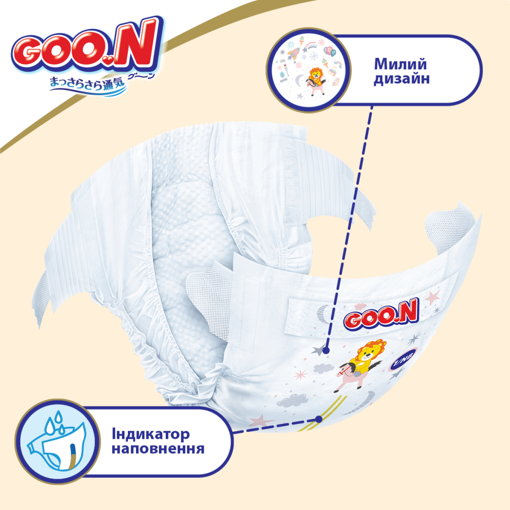 Підгузки GOO.N Premium Soft 9-14 кг Розмір 4 L На липучках 52 шт (F1010101-155) - изображение 8