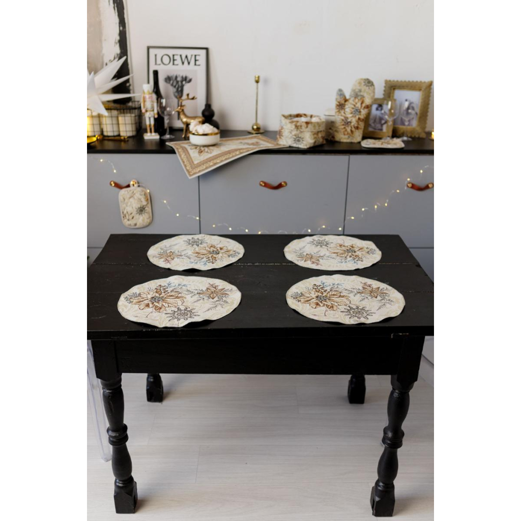 Серветка на стіл Прованс гобеленова Золоте свято D 35см (036313) - зображення 3