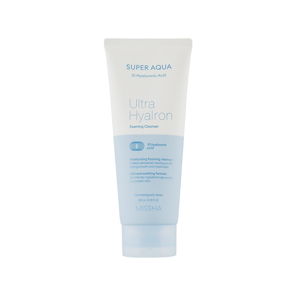 Пінка для вмивання Missha Super Aqua Ultra Hyalron Cleansing Foam 200 мл (8809643507226) - зображення 1