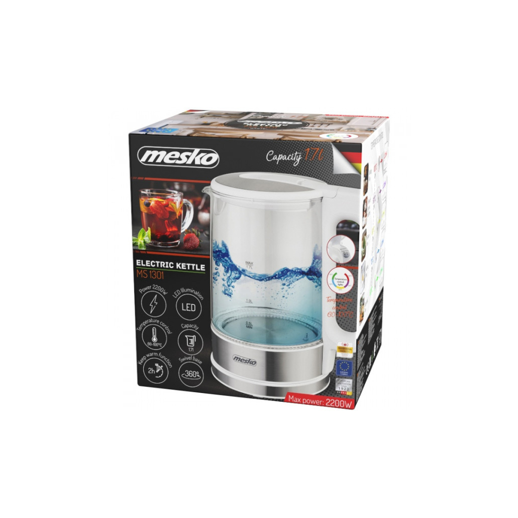Електрочайник Mesko MS 1301 white - зображення 7