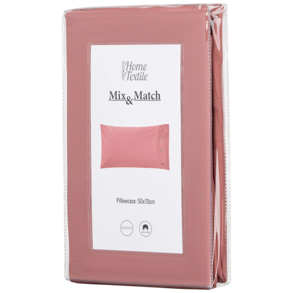 Наволочка Ardesto Mix&Match 50х70 100% бавовна, сатин коричневий світлий (ART5070PCO) - зображення 2