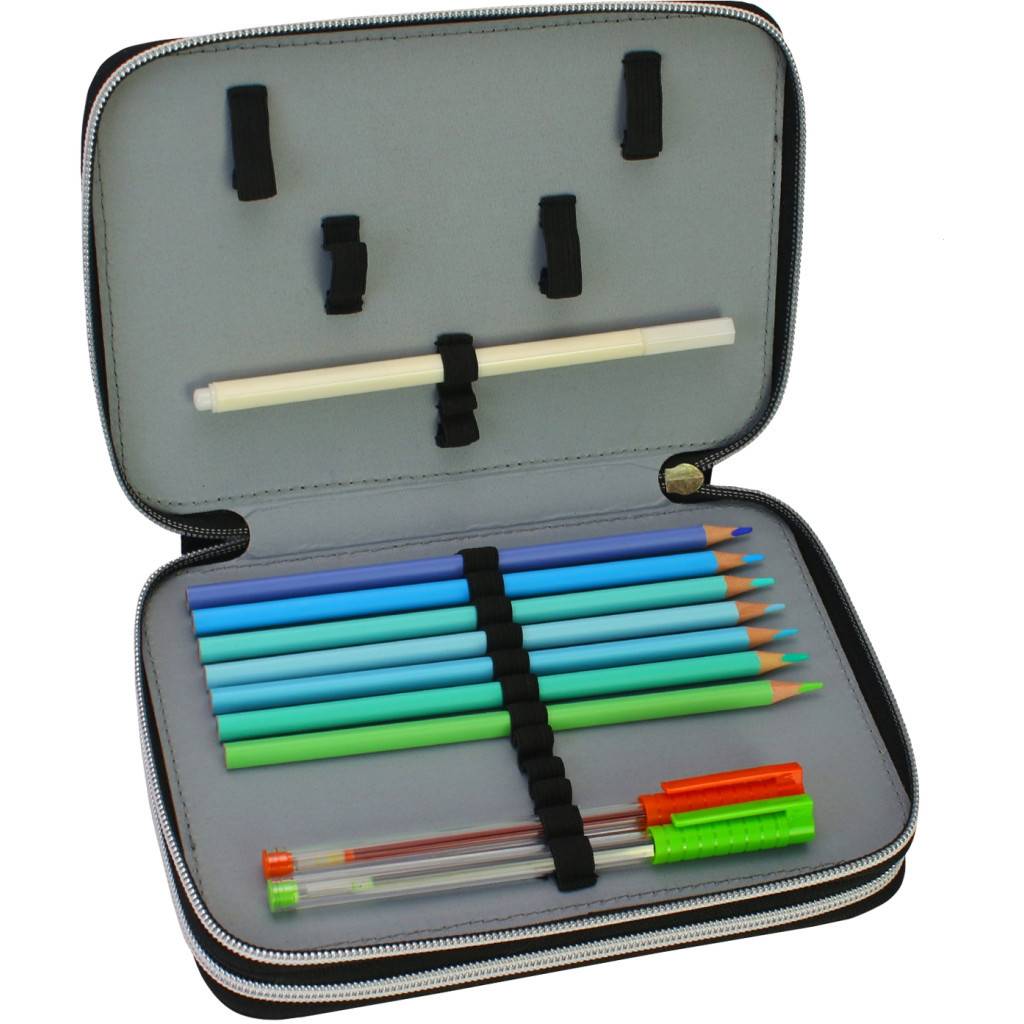 Пенал Cool For School 2 відділення з відворотами Чорний (CF87282) - зображення 3