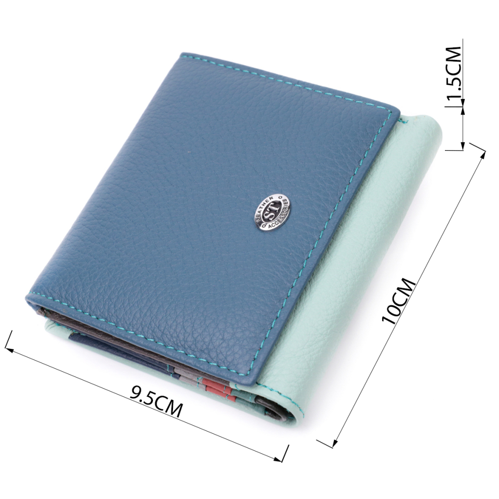 Гаманець ST Leather З монетницею з натуральної шкіри Різнокольоровий (19508) - зображення 3